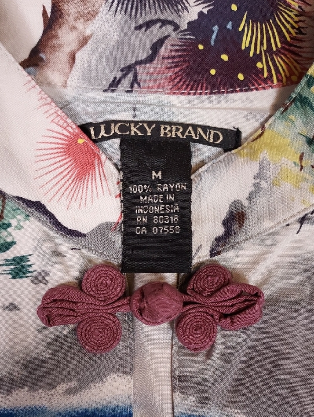 Vintage Lucky Brand 90s Y2K Retro Boho Indie Sleaze Maximalist Kimono Dress M - Picture 7 of 8